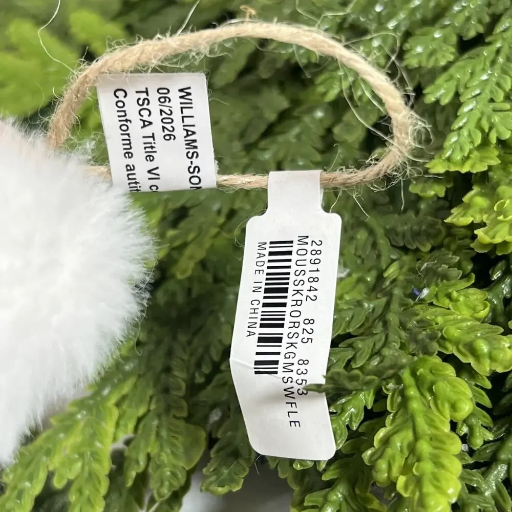 West Elm Felt Mouse Skier Christmas Ornament Furry White Coat Skiing Ski